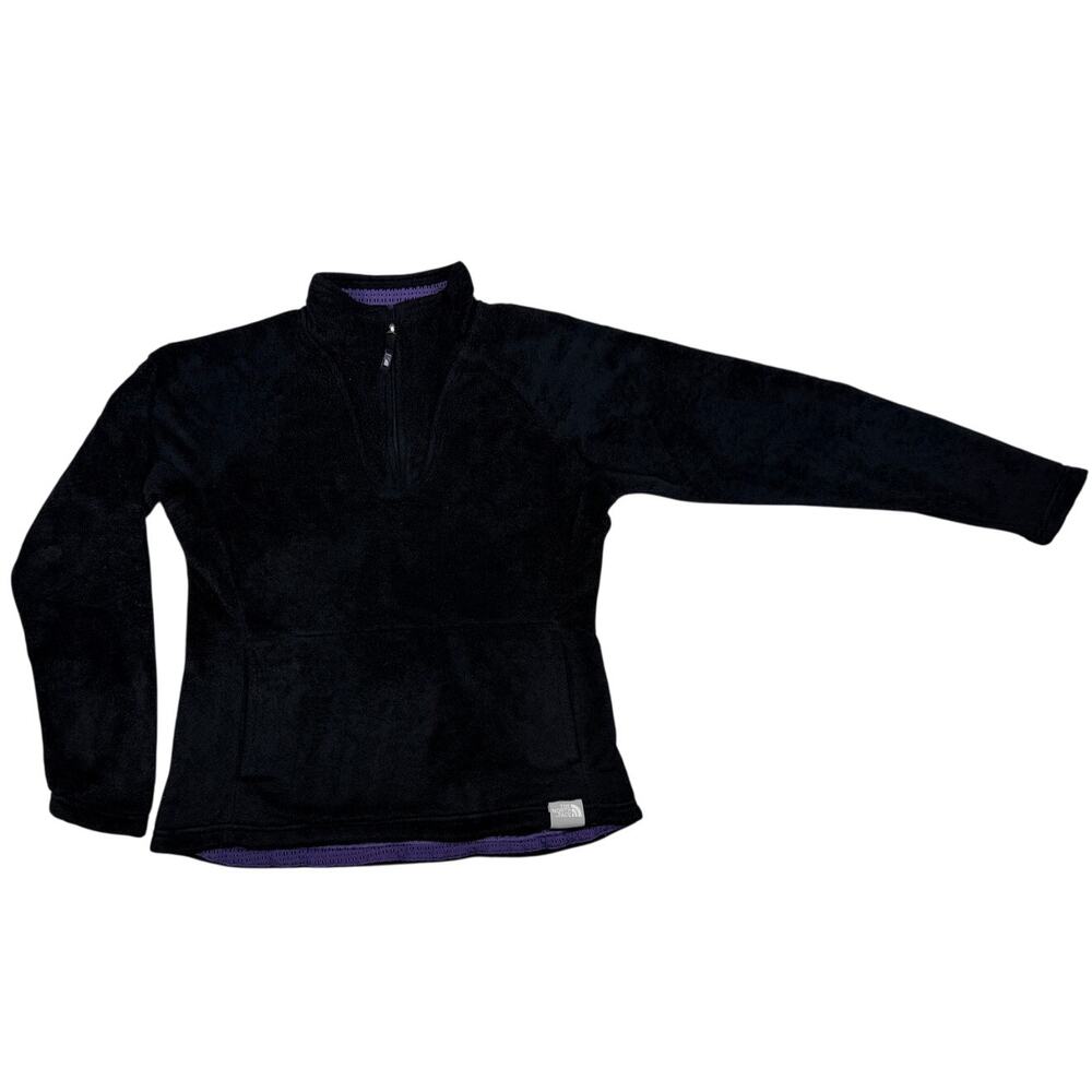 The North Face Women's Medium TKA 100 1/4 Zip Fleece Pullover - Purple/Black